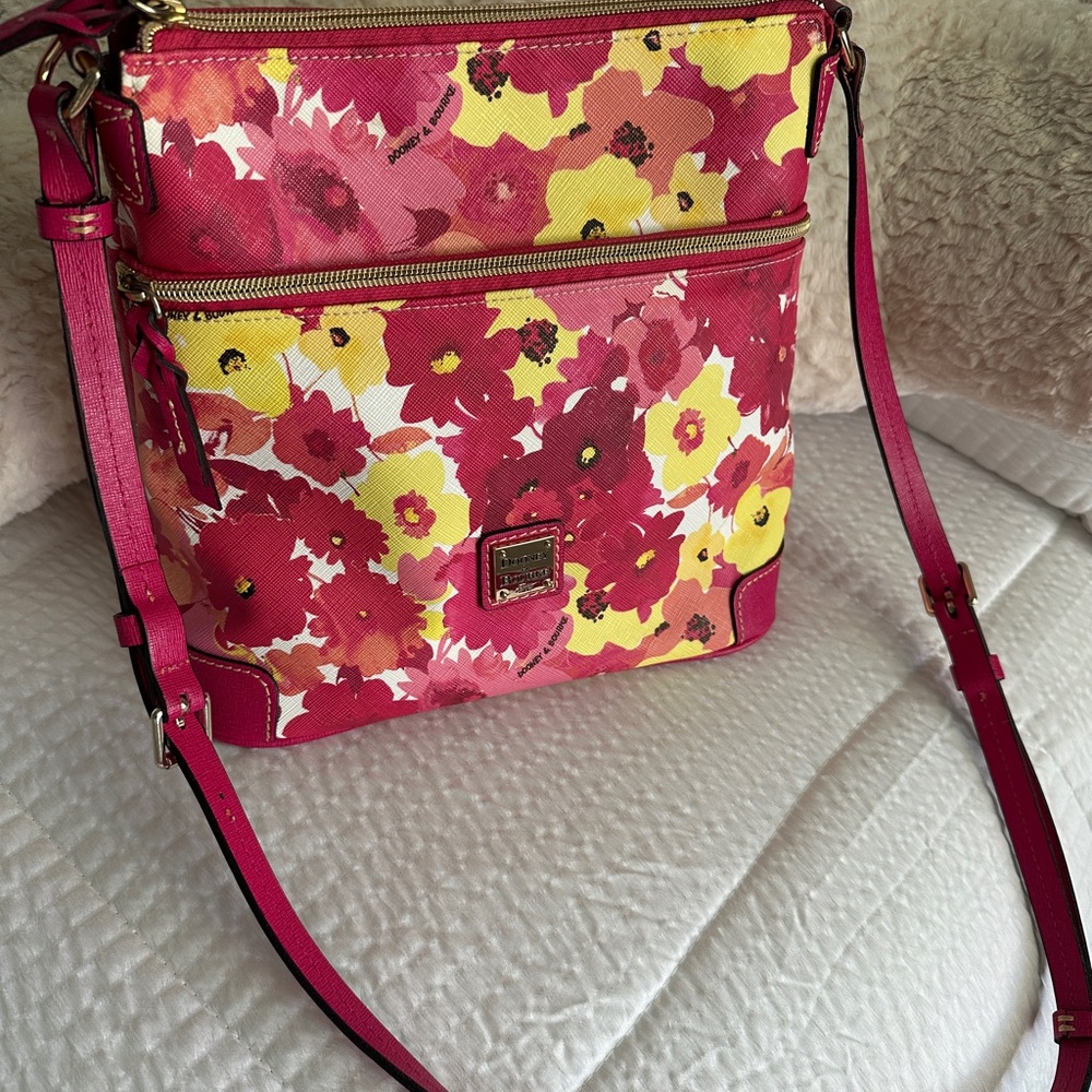 Dooney & Bourke Floral Pink and Yellow Crossbody Bag
